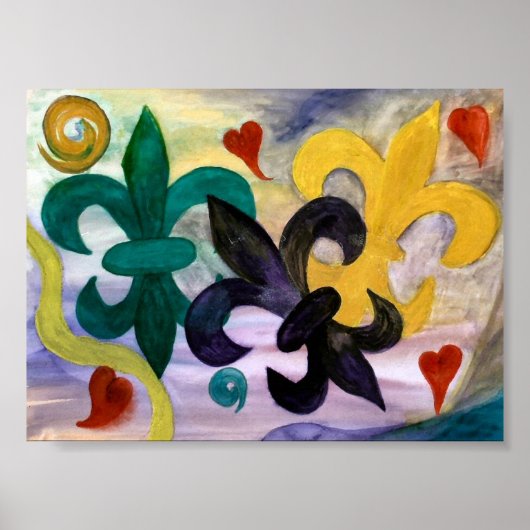 Impression Fleur de lis Mardi Gras (Devant)