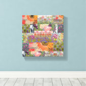 Impression Fleurs Multiples 2 Toile Étirée (Insitu (Plancher de Bois))