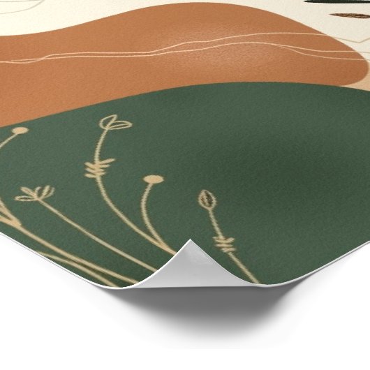 Impression florale Abstraite (Coin)