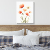 Impression florale aquarelle Coquelicots coraux (Insitu(Chambre))