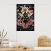 Impression florale d'abeille bourdonneuse lunatiqu (Cuisine)