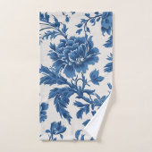 Impression florale d'inspiration victorienne bleue (Serviette à main)