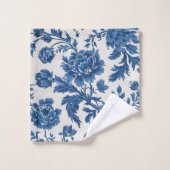 Impression florale d'inspiration victorienne bleue (Gant de toilette)