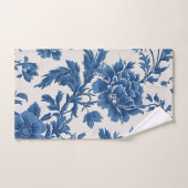 Impression florale d'inspiration victorienne bleue (Serviette à main)