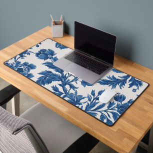 Impression florale d'inspiration victorienne bleue