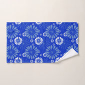 Impression florale moderne bleu électrique (Serviette à main)