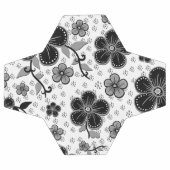 Impression florale noir et blanc (Plat)