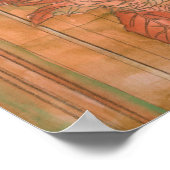 Impression florale orange moderne sur Arrière - pl (Coin)