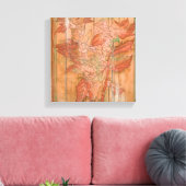 Impression florale orange moderne sur Arrière - pl (Insitu(Salon))