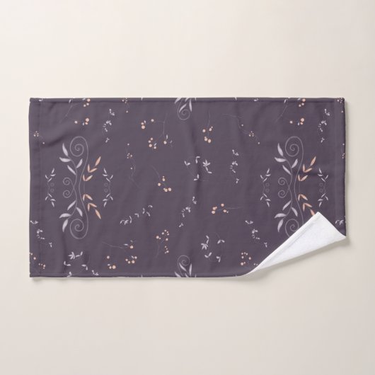 Impression florale pourpre (Serviette à main)