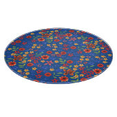 Impression florale rétro sur la planche à découper (Coin)