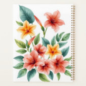 Impression florale tropicale à l'aquarelle jaune (Dos)