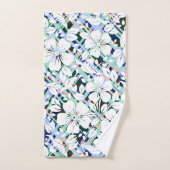 Impression florale verte de la marine moderne (Serviette à main)