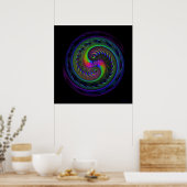 Impression fractale Koi Yin Yang (Cuisine)