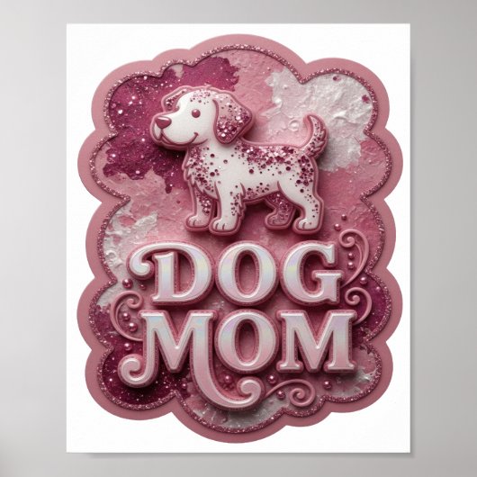 Impression fraîche argentée DOG MOM (Devant)