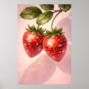 Impression fraise disco, Fruit boule disco rétro