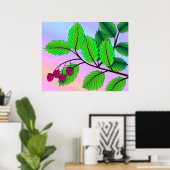 Impression "Framboises sur une succursale" avec bo (Bureau à domicile)