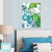 Impression géométrique à l'huile d'argent (In situ (chambre))