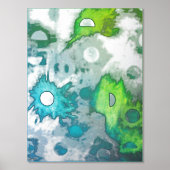 Impression géométrique à l'huile d'argent (Recto)