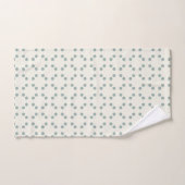 Impression géométrique blanche avec pois bleu-vert (Serviette à main)