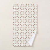 Impression géométrique blanche avec pois brun (Serviette à main)