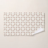 Impression géométrique blanche avec pois brun (Serviette à main)