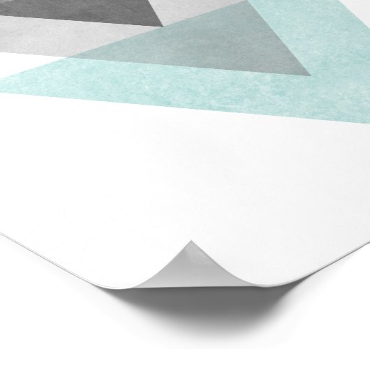Impression géométrique triangulaire turquoise et g (Coin)