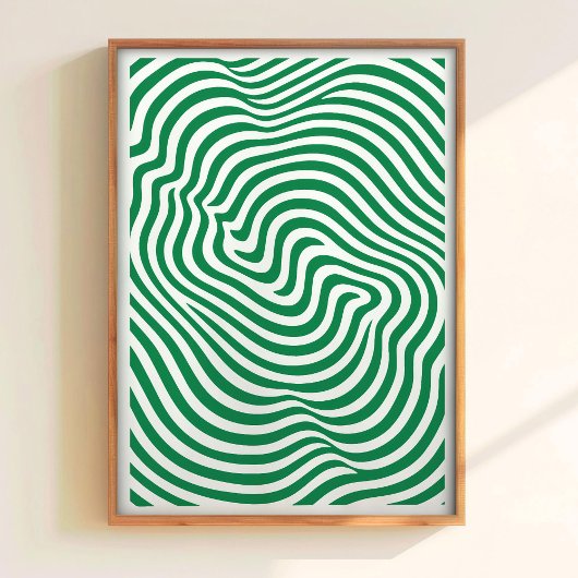 Impression géométrique verte minimaliste d'art en