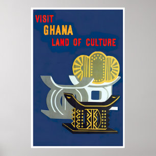 Impression Ghana Art africain Afrique Affiche de v
