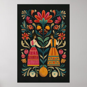 Impression Giclée d'art populaire mexicain Figures