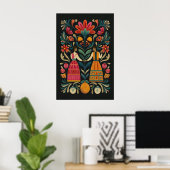 Impression Giclée d'art populaire mexicain Figures (Bureau à domicile)