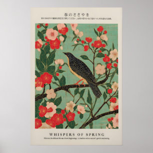 Impression Giclée d'oiseau japonais Ukiyo-e Nature