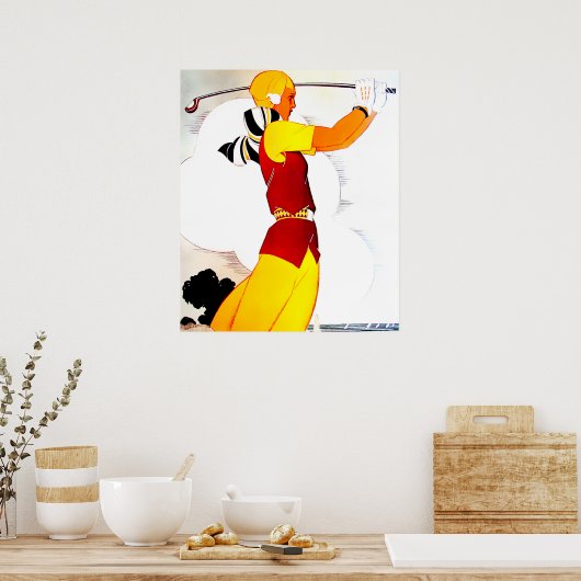 Impression Golfeur femme vintage (Cuisine)