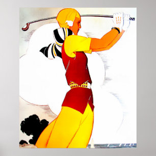 Impression Golfeur femme vintage