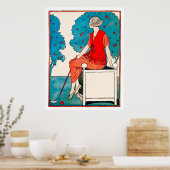 Impression Golfeur femme vintage (Cuisine)