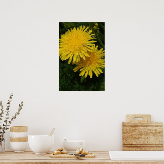 Impression Graphique Jaune Dandelion. (Cuisine)