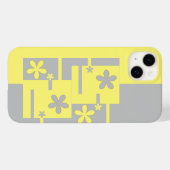 impression gris et jaune, coque iphone Coque-mat (Verso (horizontal))