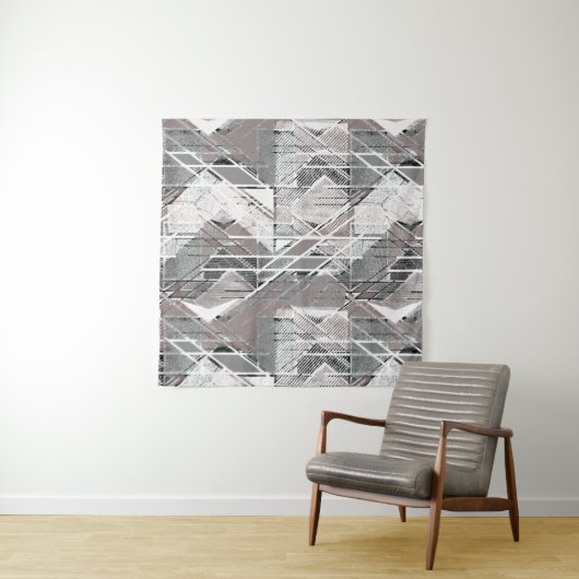 Impression grise grunge. Tenture (En situation (horizontale))