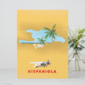 Impression illustrée de la carte d'Hispaniola. (Debout devant)