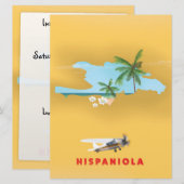 Impression illustrée de la carte d'Hispaniola. (Devant / Derrière)