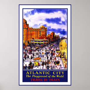 Impression Image Rétro Vintage Voyage Atlantic Cit