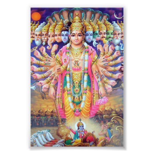 Impression Krishna Vishvarupa (4 po x 6 po) (Devant)