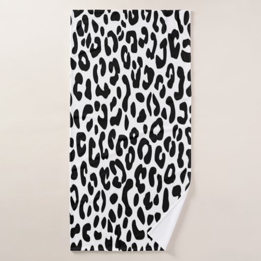 Impression léopard noir et blanc classique (Serviette de bain)
