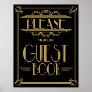 Impression "livre d'or" style Art déco des années