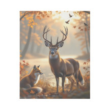 Impression majestueuse de faune - Cerf, Renard & O