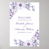 Impression mariage violet. Fleurs violettes signe (Devant)