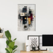 Impression minimale abstraite, art imprimable, mur (Bureau à domicile)