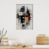 Impression minimale abstraite, art imprimable, mur (Cuisine)