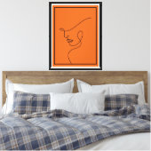 Impression minimaliste Abstraite de ligne faciale (Insitu(Chambre))