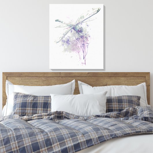 Impression minimaliste de la libellule d'aquarelle (Insitu(Chambre))